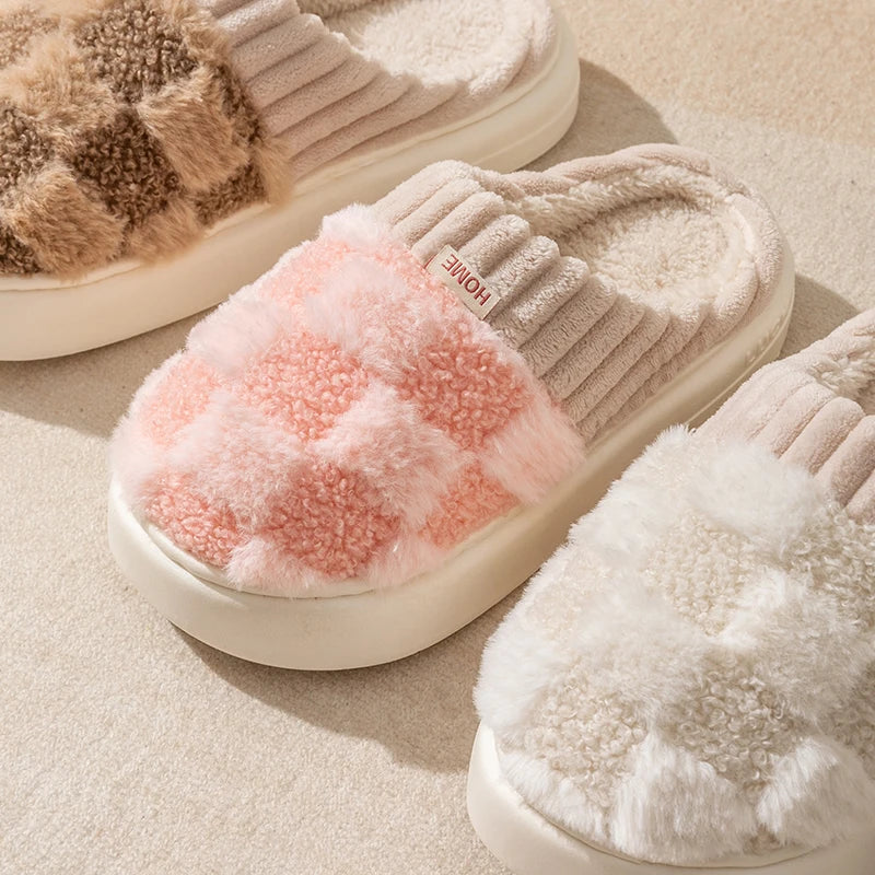 HUMTTO Unisex Cozy Plush Slippers–Non Slip Indoor House Shoes Wide Fit