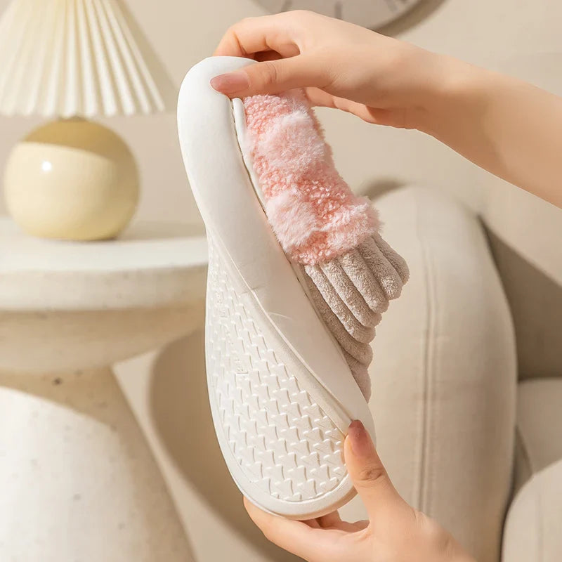 HUMTTO Unisex Cozy Plush Slippers–Non Slip Indoor House Shoes Wide Fit