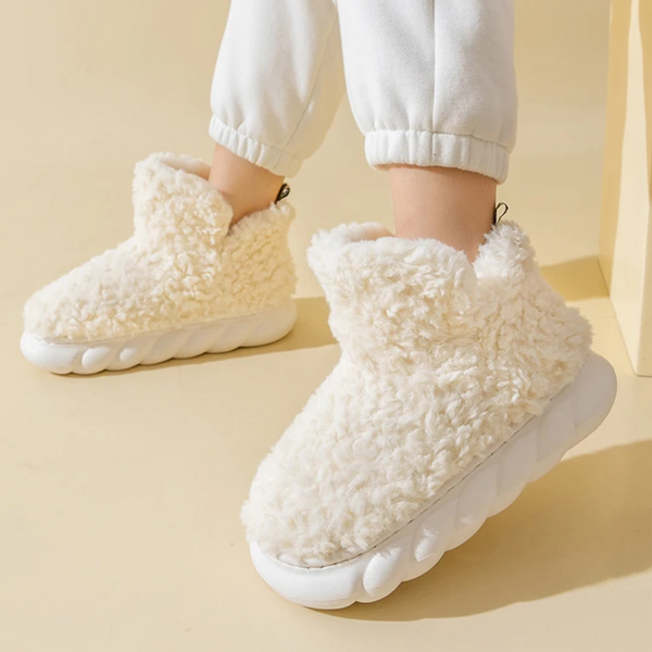 Humtto Women’s Warm Ankle Boots – Plush Fleece Lined Winter Slippers