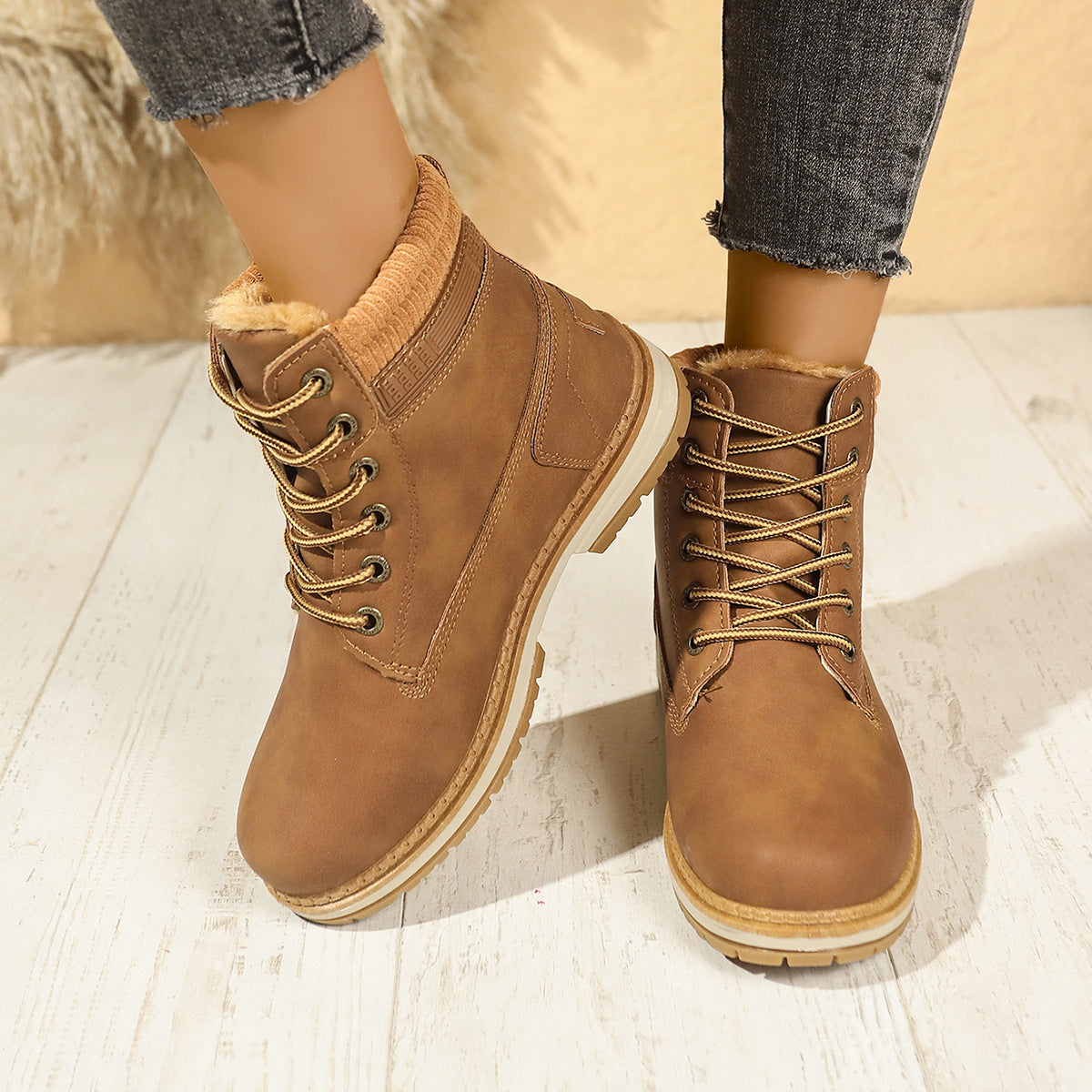 Women’s Waterproof Snow Boots Warm Fur Lined Arch Support Shoes