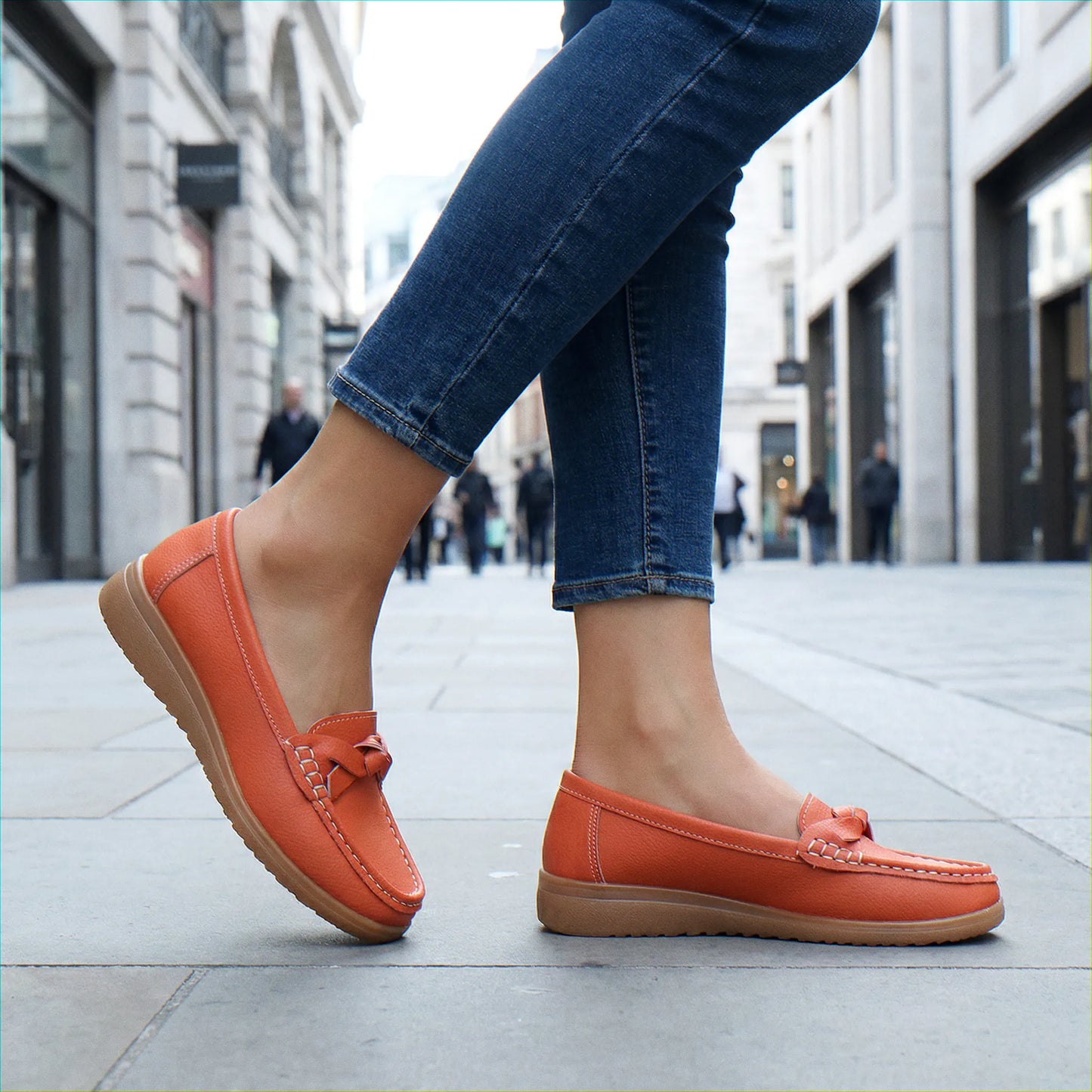Women's wide fit, arch support, cushioned comfort loafers with slip on design and everyday walking