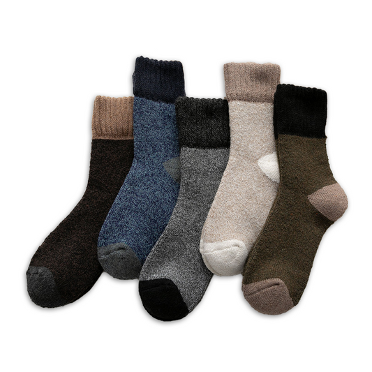5 Pairs Men's Nordic Style Knit Socks – Ultra Warm & Soft Winter Comfort