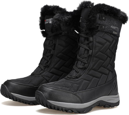 HUMTTO Women's Winter Warm Waterproof Snow Boots Lightweight Non-Slip Faux Fur Lined Ankle Booties
