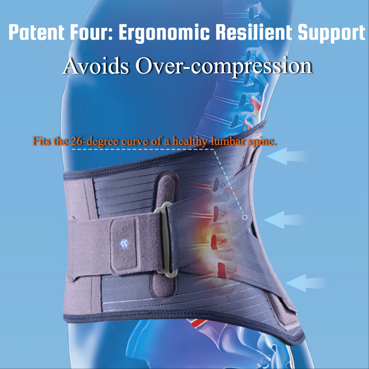 Humtto Ergonomic Back/Lumbar Support Belt – Adjustable Lumbar Brace for Disc Pain & Long Sitting