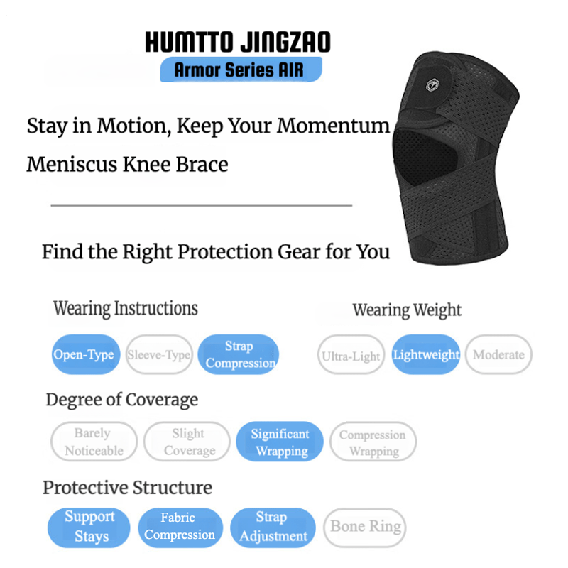 HUMTTO Breathable Dual - Strap Knee Support Brace - 1 Piece - Humtto UK