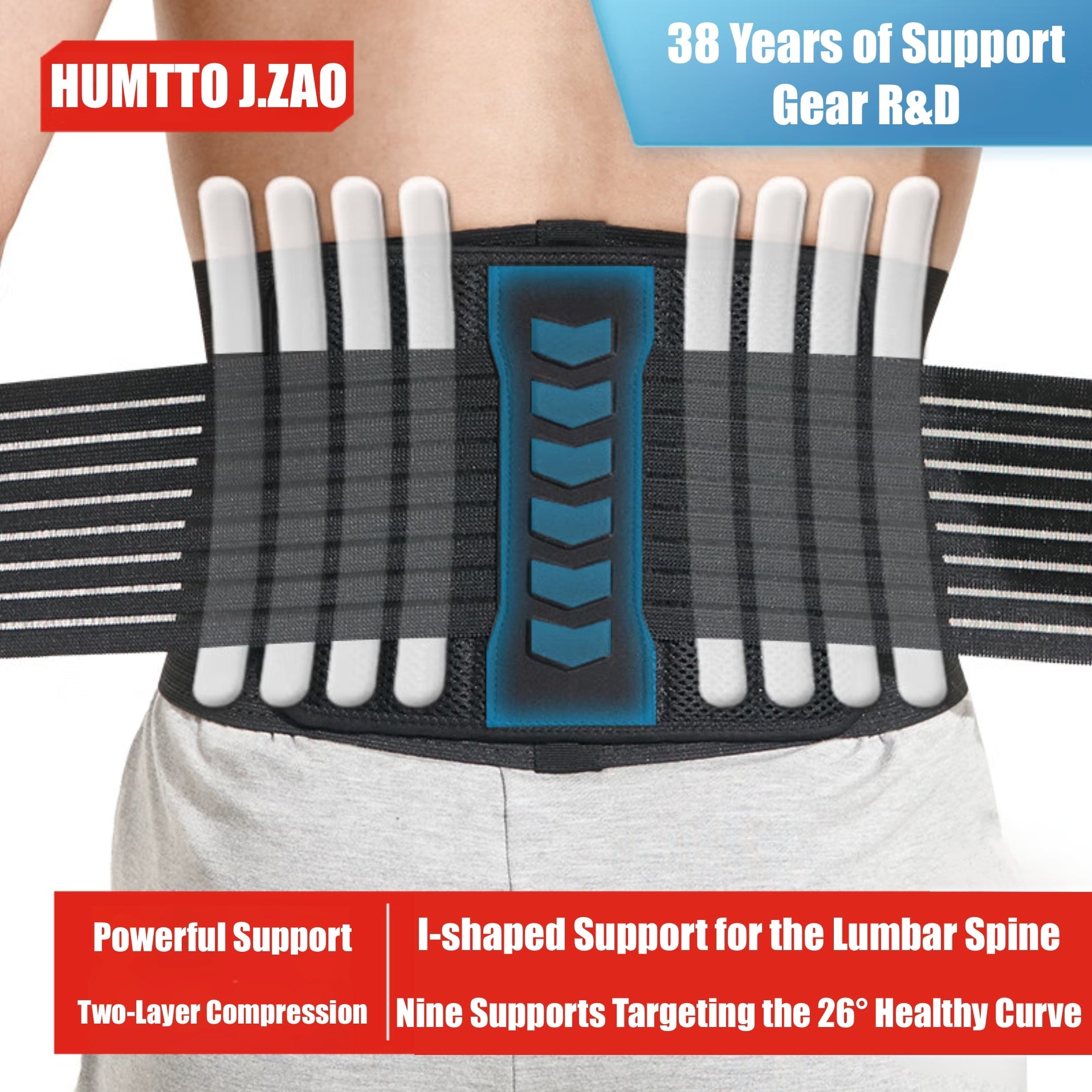 Humtto Dual - Purpose Back Support Belt – For Lifting Workouts & Everyday Lumbar Care - Humtto UK