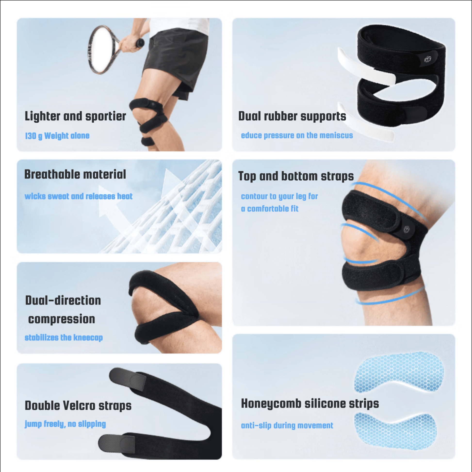 Humtto Dual Strap Knee Brace – Patella & Meniscus Support for Sports - Humtto UK