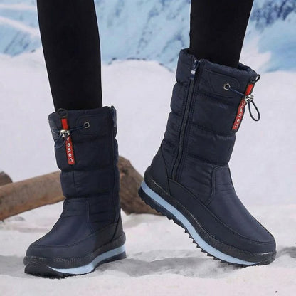 Premium Women’s Warm Waterproof Snow Boots | Cozy Mid Calf Comfort