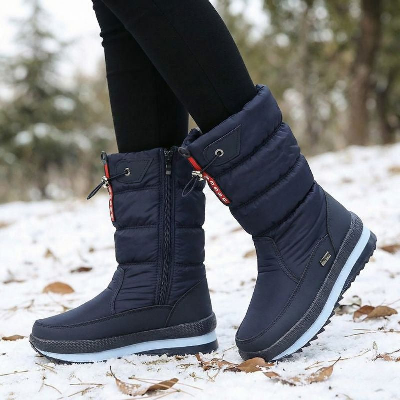 Premium Women’s Warm Waterproof Snow Boots | Cozy Mid Calf Comfort