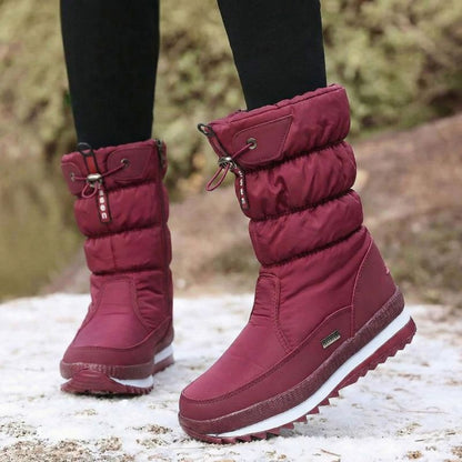 Premium Women’s Warm Waterproof Snow Boots | Cozy Mid Calf Comfort