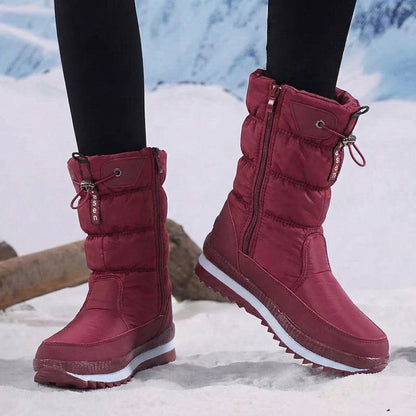Premium Women’s Warm Waterproof Snow Boots | Cozy Mid Calf Comfort