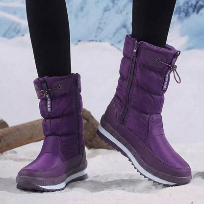 Premium Women’s Warm Waterproof Snow Boots | Cozy Mid Calf Comfort