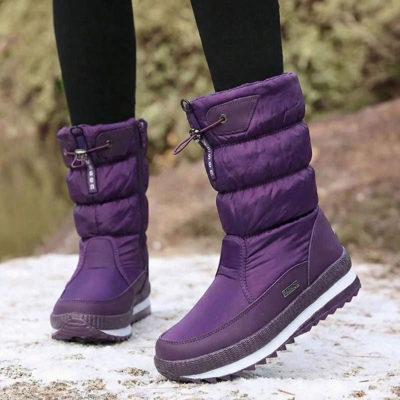 Premium Women’s Warm Waterproof Snow Boots | Cozy Mid Calf Comfort
