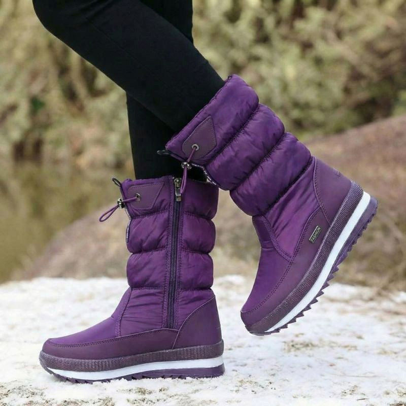 Premium Women’s Warm Waterproof Snow Boots | Cozy Mid Calf Comfort