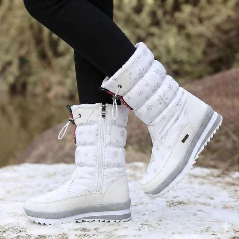 Premium Women’s Warm Waterproof Snow Boots | Cozy Mid Calf Comfort
