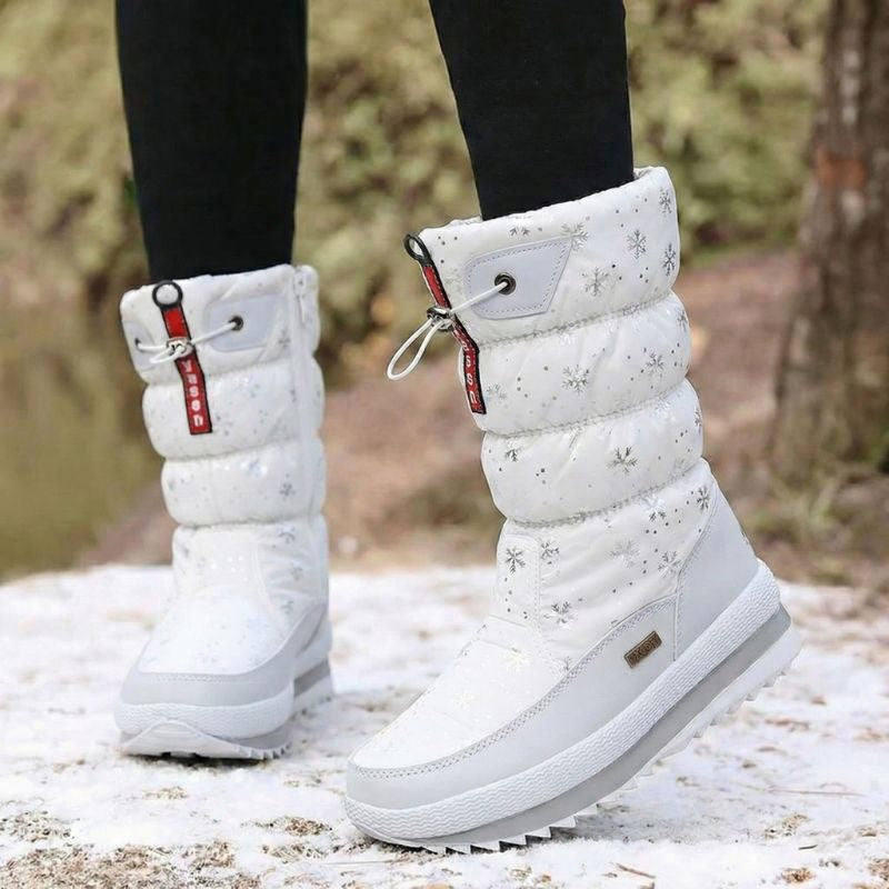 Premium Women’s Warm Waterproof Snow Boots | Cozy Mid Calf Comfort