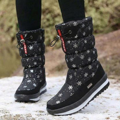 Premium Women’s Warm Waterproof Snow Boots | Cozy Mid Calf Comfort