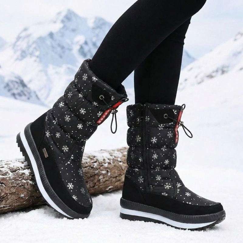 Premium Women’s Warm Waterproof Snow Boots | Cozy Mid Calf Comfort