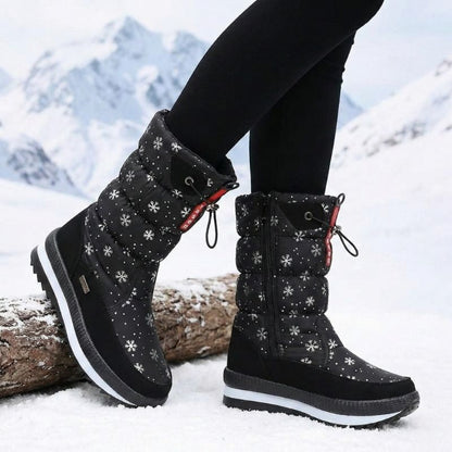 Premium Women’s Warm Waterproof Snow Boots | Cozy Mid Calf Comfort