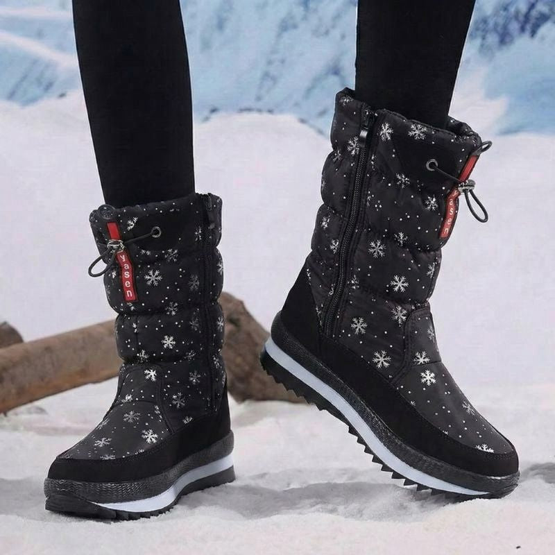 Premium Women’s Warm Waterproof Snow Boots | Cozy Mid Calf Comfort