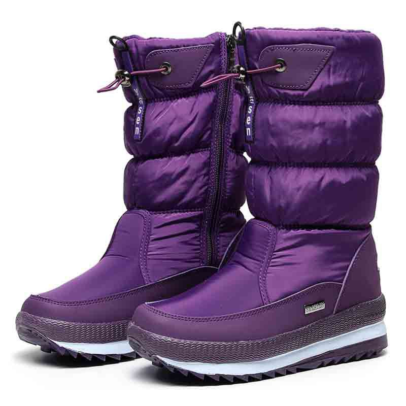 Premium Women’s Warm Waterproof Snow Boots | Cozy Mid Calf Comfort