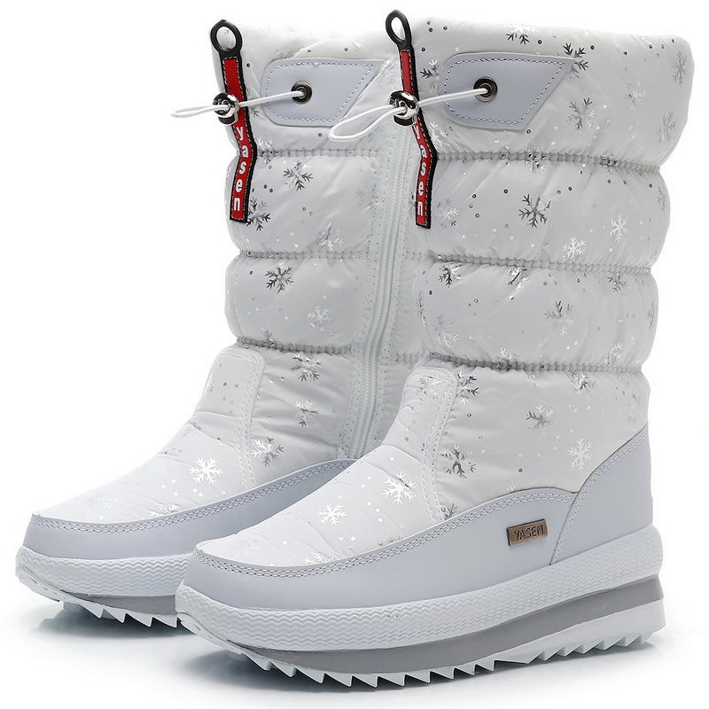 Premium Women’s Warm Waterproof Snow Boots | Cozy Mid Calf Comfort