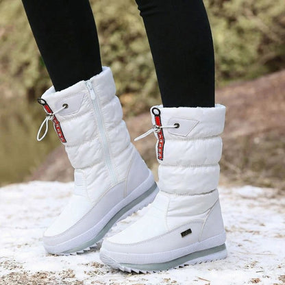 Premium Women’s Warm Waterproof Snow Boots | Cozy Mid Calf Comfort