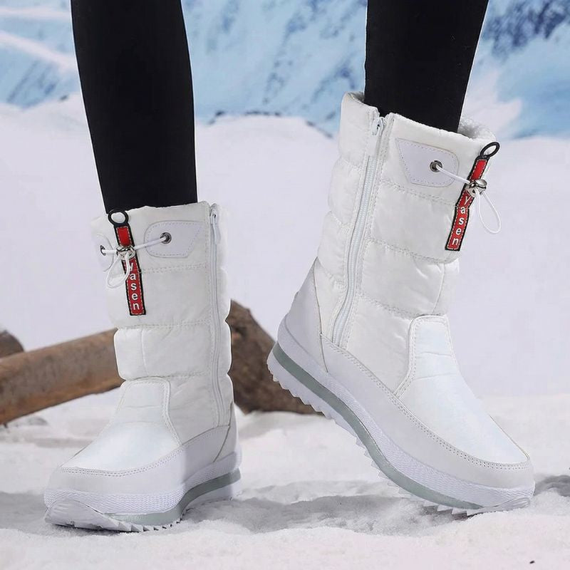Premium Women’s Warm Waterproof Snow Boots | Cozy Mid Calf Comfort