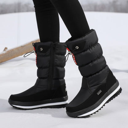 Premium Women’s Warm Waterproof Snow Boots | Cozy Mid Calf Comfort