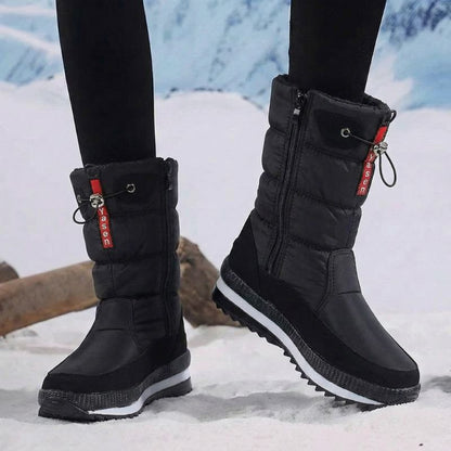 Premium Women’s Warm Waterproof Snow Boots | Cozy Mid Calf Comfort