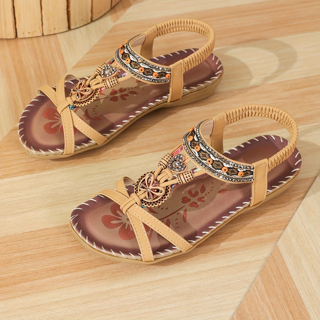 Women’s Boho Orthopaedic Summer Flat Sandals with Wide Fit Comfort