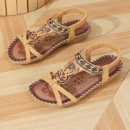 Women’s Boho Orthopaedic Summer Flat Sandals with Wide Fit Comfort
