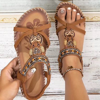 Women’s Boho Orthopaedic Summer Flat Sandals with Wide Fit Comfort