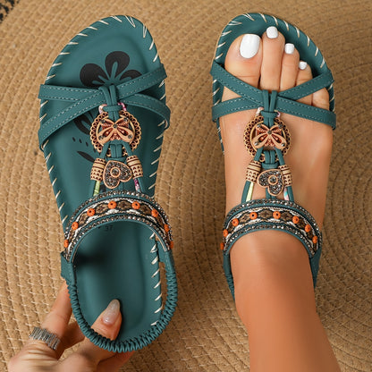 Women’s Boho Orthopaedic Summer Flat Sandals with Wide Fit Comfort