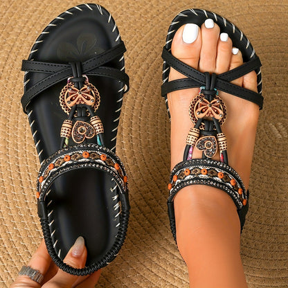 Women’s Boho Orthopaedic Summer Flat Sandals with Wide Fit Comfort