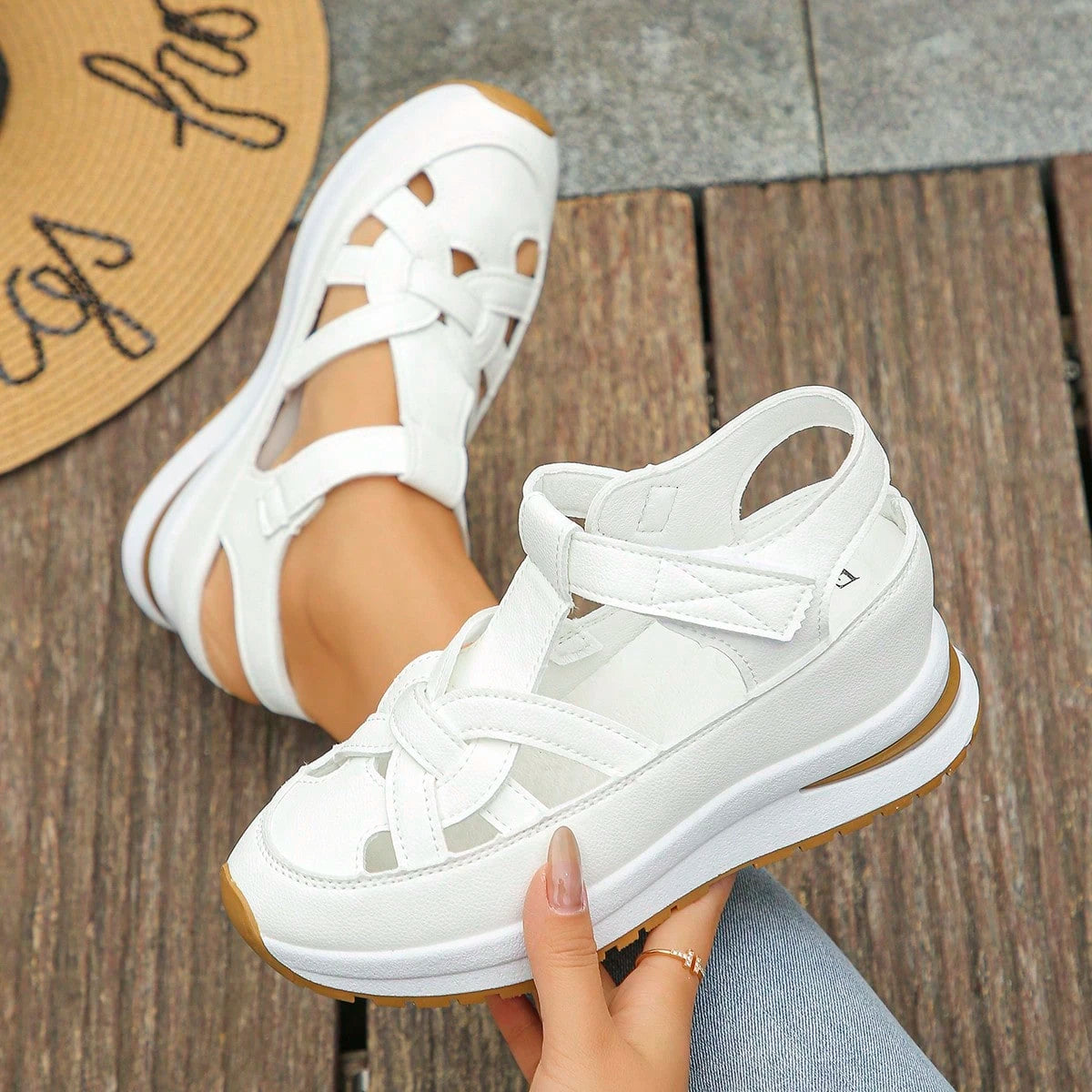 Women's Wide Fit Orthopaedic Comfort Walking Sandals with Arch Support