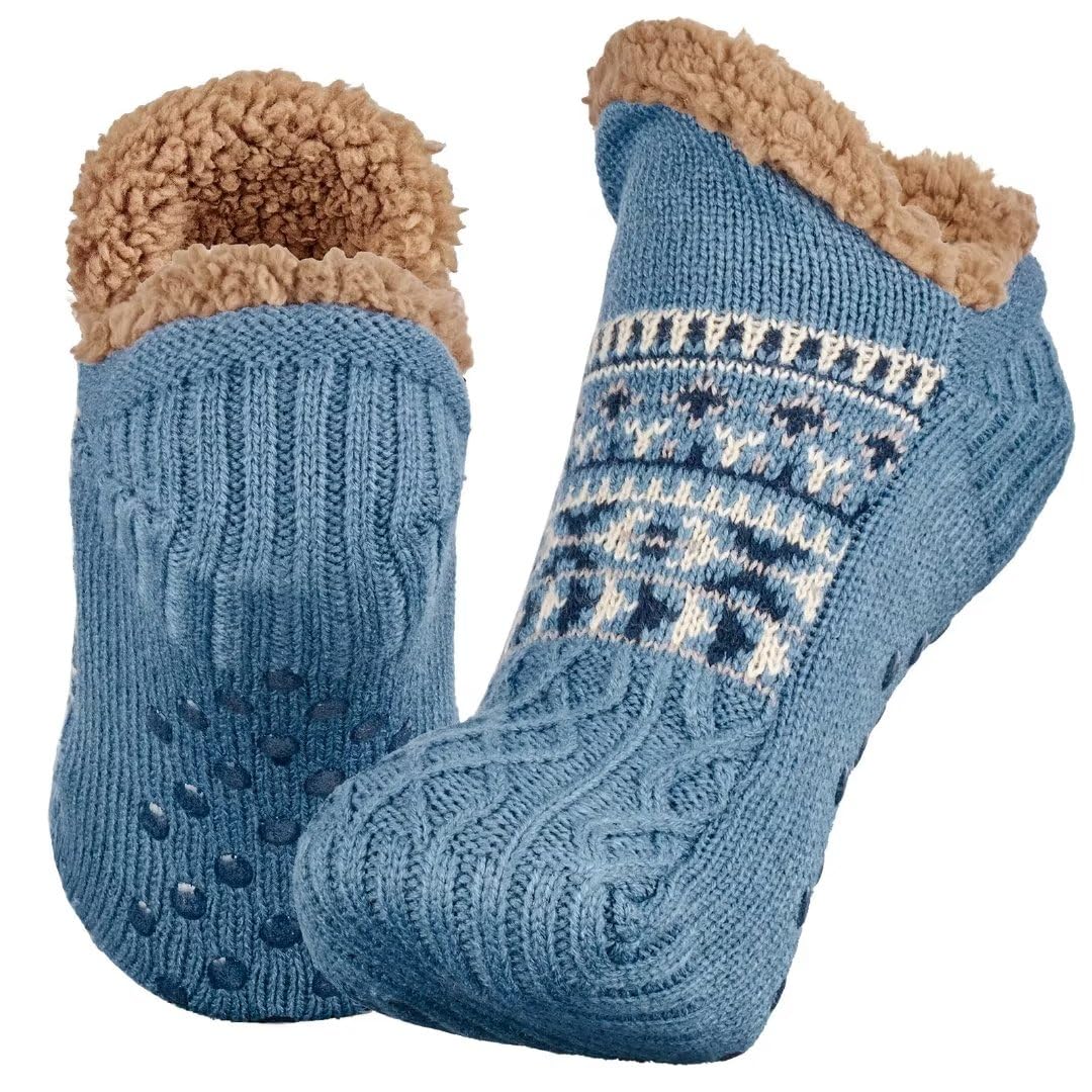 Unisex Ultra Warm Slipper Socks with Grippers – Non-Slip Fleece Lining