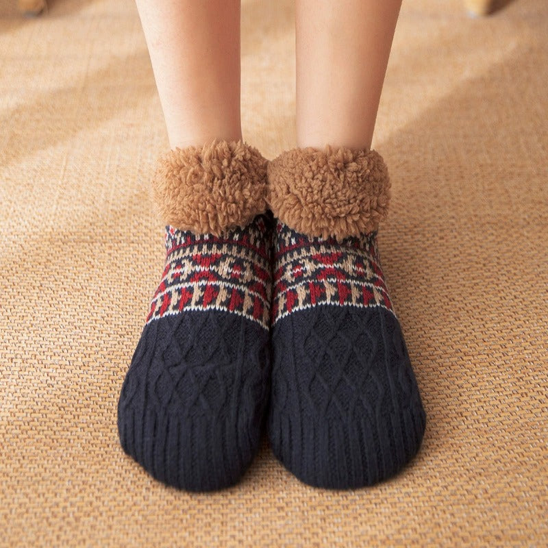 Unisex Ultra Warm Slipper Socks with Grippers – Non-Slip Fleece Lining
