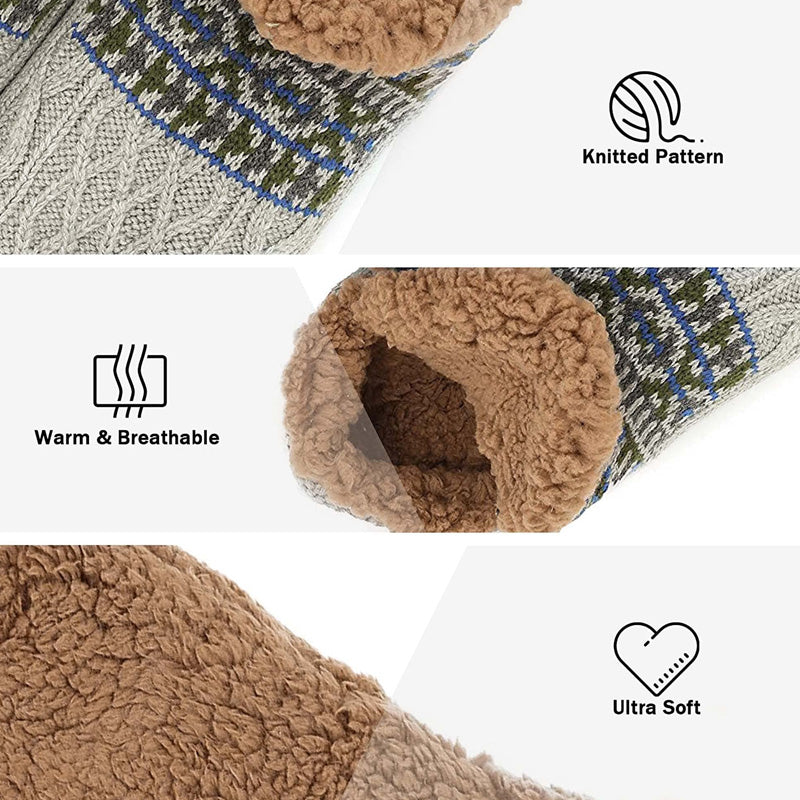 Unisex Ultra Warm Slipper Socks with Grippers – Non-Slip Fleece Lining