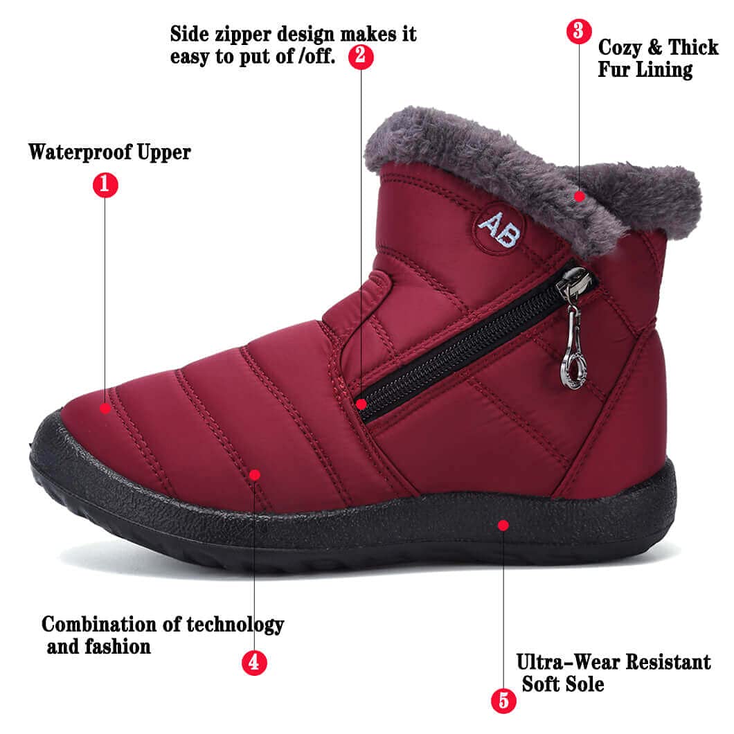 Women’s Waterproof Warm Walking Boots – Anti-Slip & Lightweight