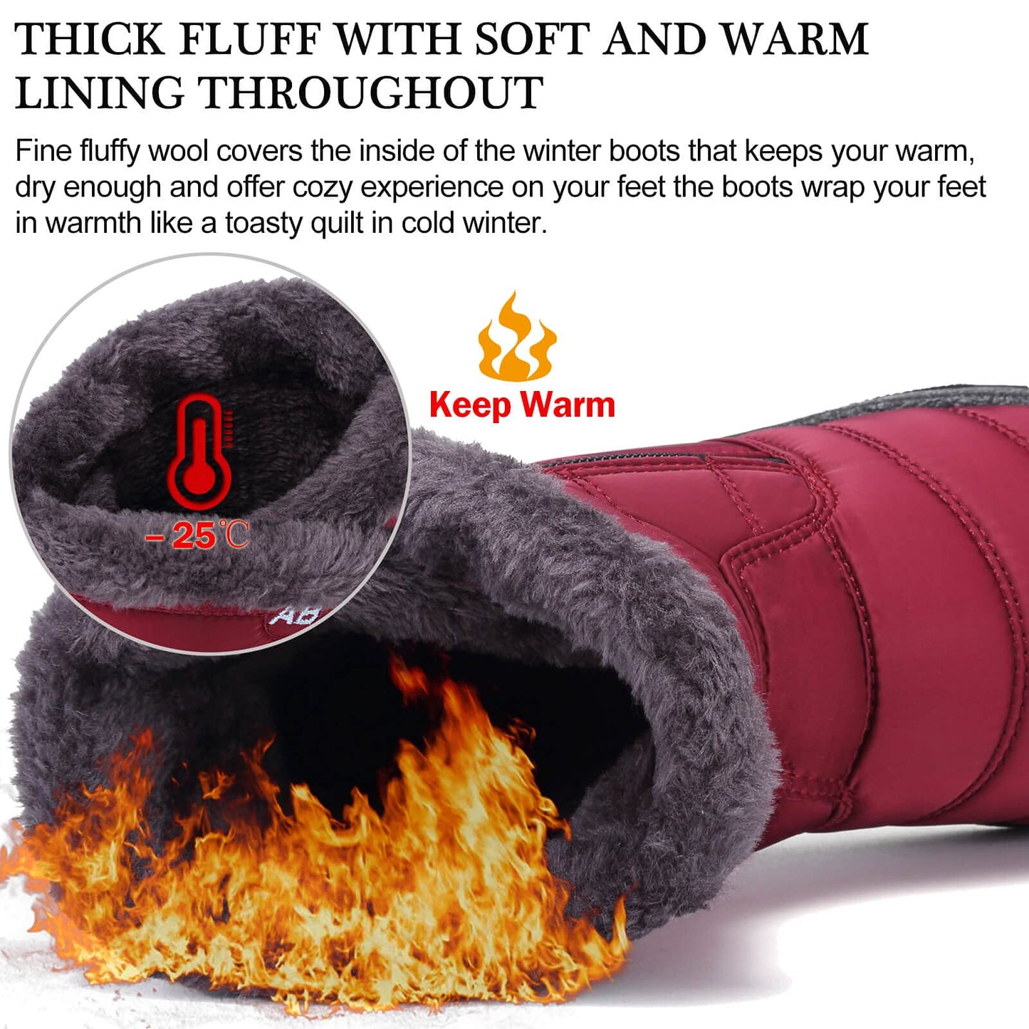 Women’s Waterproof Warm Walking Boots – Anti-Slip & Lightweight