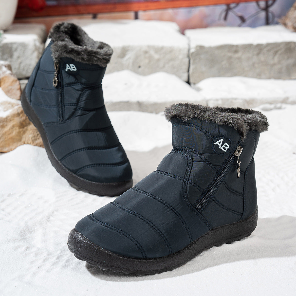 Women’s Waterproof Warm Walking Boots – Anti-Slip & Lightweight