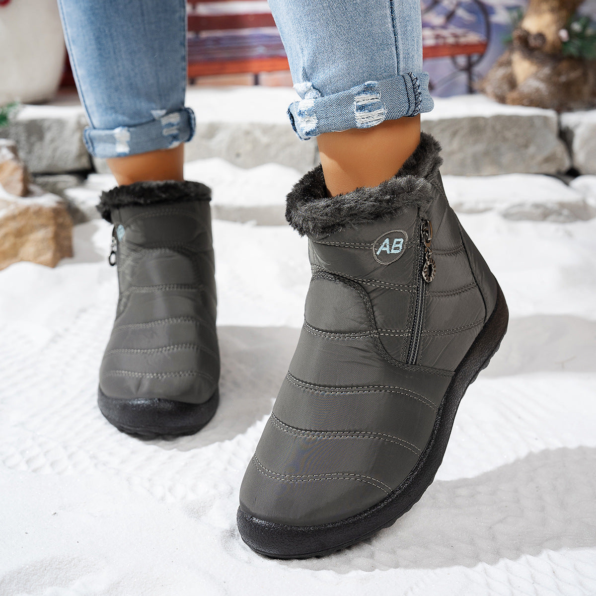 Women’s Waterproof Warm Walking Boots – Anti-Slip & Lightweight