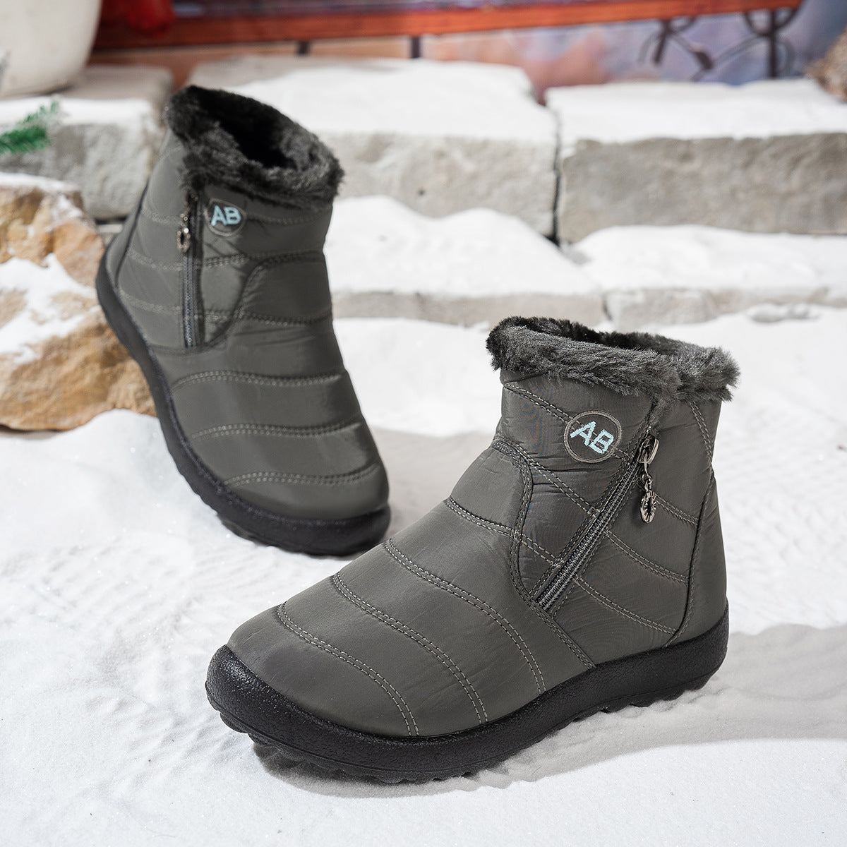 Women’s Waterproof Warm Walking Boots – Anti-Slip & Lightweight