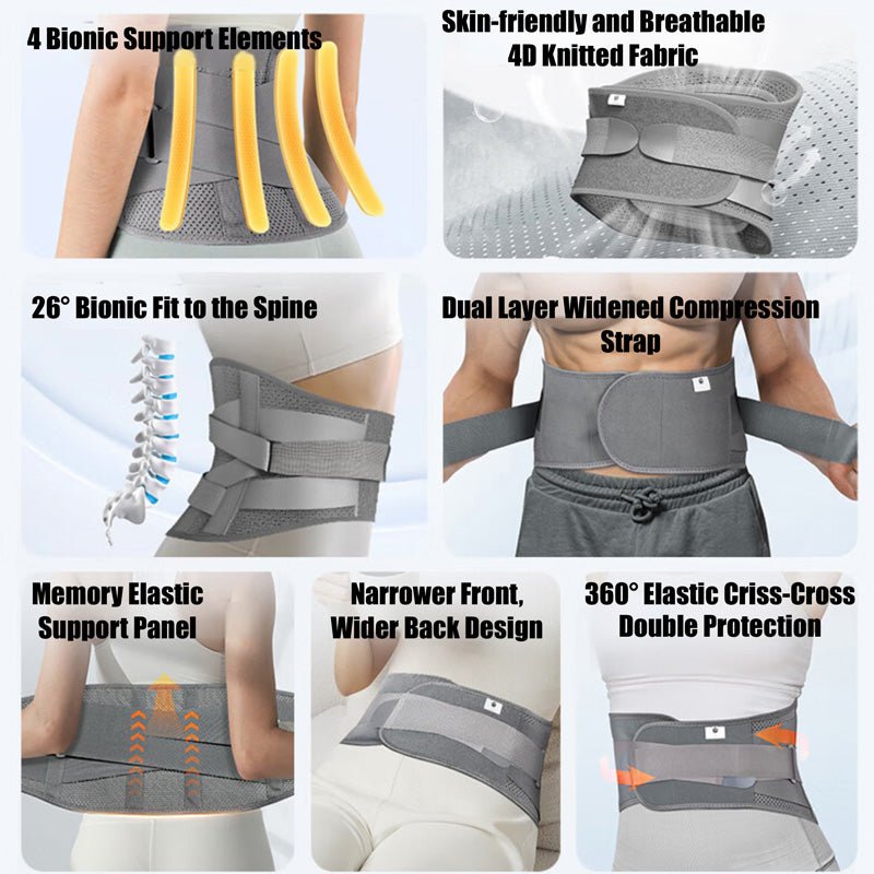 Humtto All - in - One Back Support Belt – For Fitness, Posture & Lumbar Pain Relief — Helps Relieve Sciatica and Support Everyday Comfort - Humtto UK
