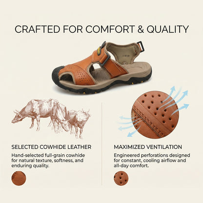 Men’s Breathable Closed Toe Ortho Sandals – Non-Slip & Comfort Relief