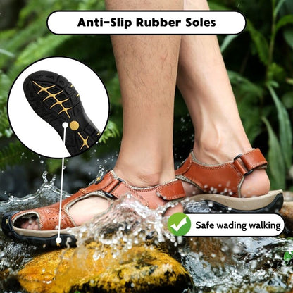 Men’s Breathable Closed Toe Ortho Sandals – Non-Slip & Comfort Relief