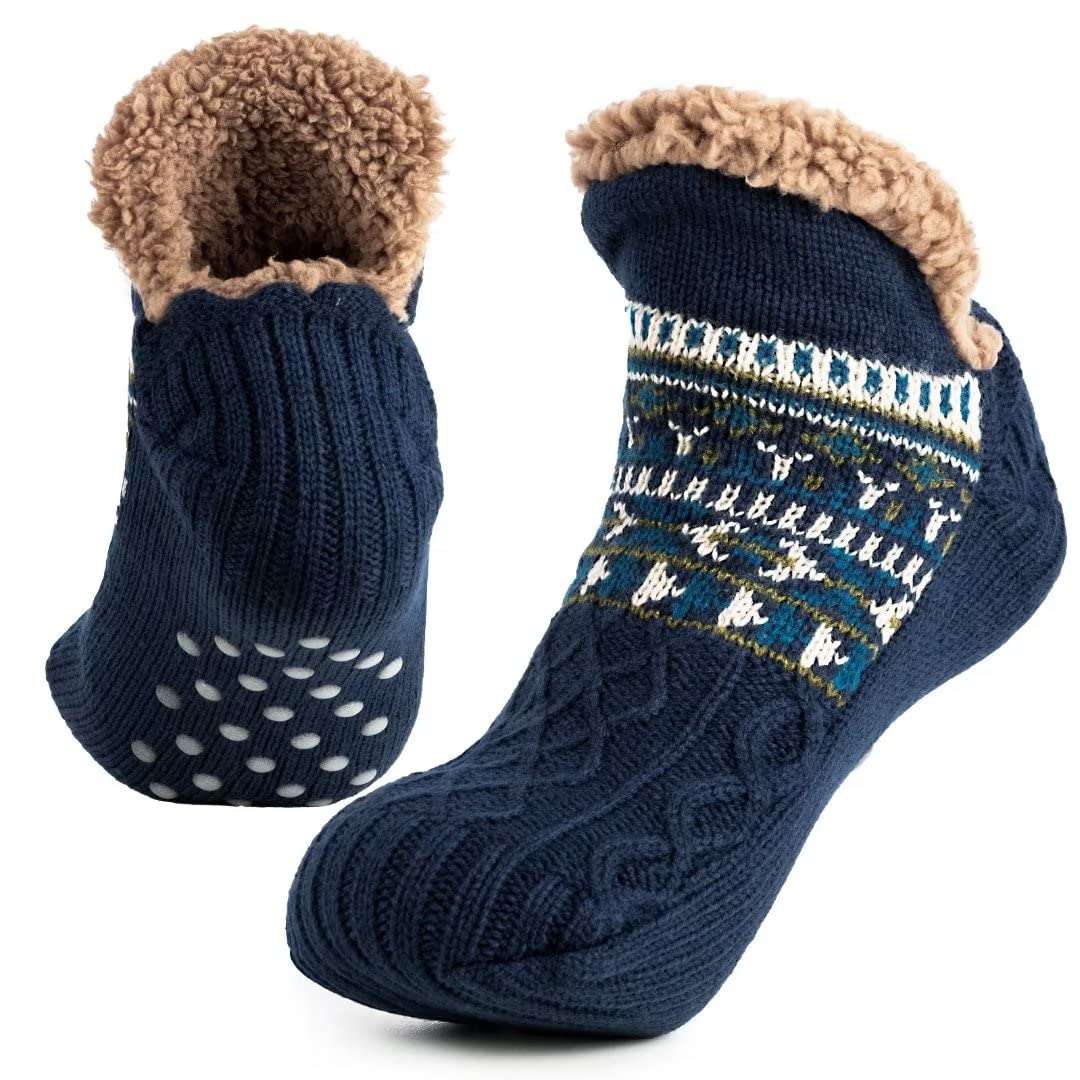 Unisex Ultra Warm Slipper Socks with Grippers – Non-Slip Fleece Lining