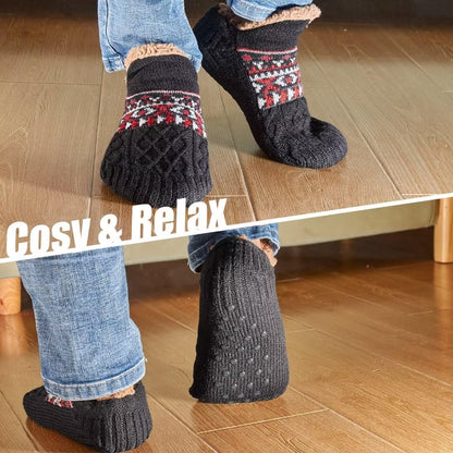 Unisex Ultra Warm Slipper Socks with Grippers – Non-Slip Fleece Lining