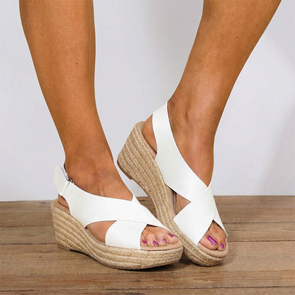 Women's arch support wedge espadrille sandals